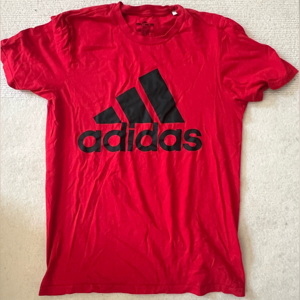 Adidas Red and Black Short Sleeve Tee